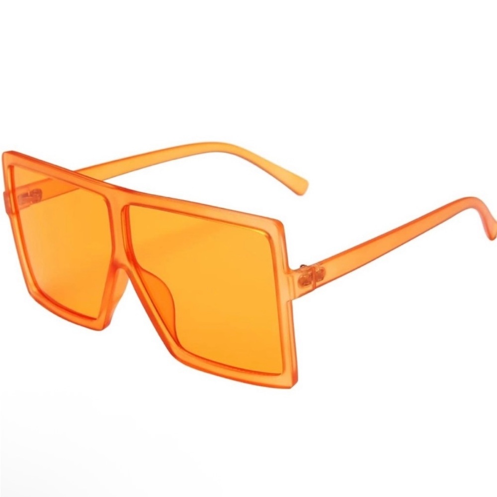 Bold Oversized Square Orange Sunglasses
